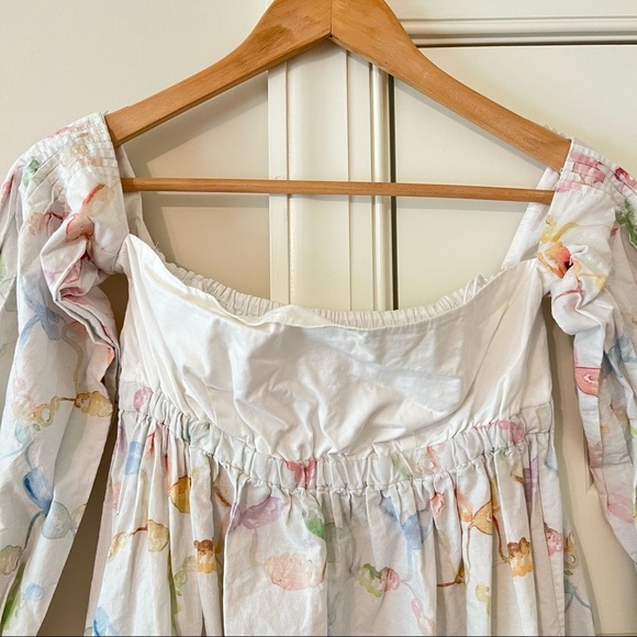 Rosie Assoulin Puff-Sleeve Cotton Off-The-Shoulder Midi Dress 4 - Picture 8 of 14